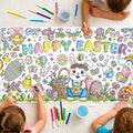 Easter Giant Coloring Poster/Tablecloth, 30 x 72 Inch Jumbo Craft for Kids Art Crafts Paper Banner Kids Games Activities,Coloring Tablecloth Crafts for Easter Classroom Wall School Home Parties