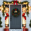 Nuxovilar Christmas Decorations Outdoor Yard Front Porch Sign Set, Snowman with Gold Red Ornaments Door Banners for Front Door, Hanging Xmas Decor for Home Indoor Outdoor Wall Yard