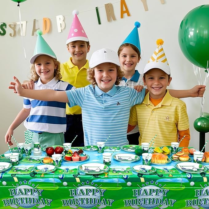 KEFAN Golf Birthday Party Decorations, Golf Theme Party Tableware Supplies including Plates, Cups, Napkins, Tablecloth, Serves 20 (40)