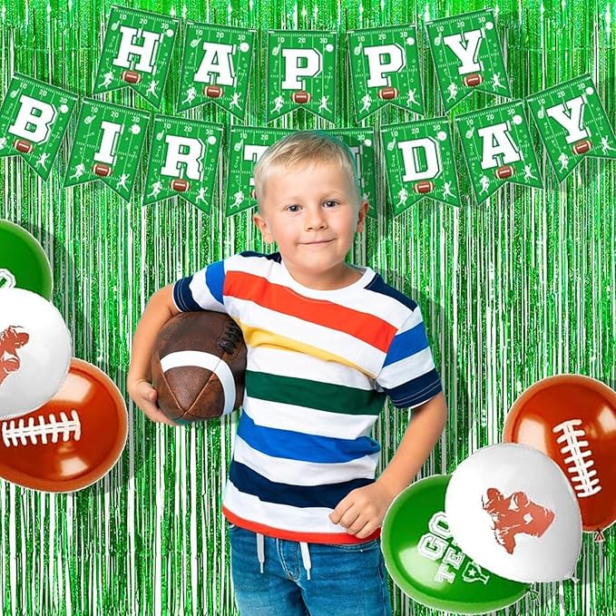 BRAVESHINE Green Party Streamers Backdrop - 2 Pack 3.2 x 8.2ft Metallic Tinsel Foil Fringe Curtains for St Patricks Day/Birthday/Hawaiian/Luau/Dinosaur/Football/Graduation/Christmas Party Decorations
