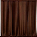 Brown Backdrop Curtains-Wrinkle-Free Polyester Photography Drapes Party Curtain Background for Baby Shower Wedding Decorations- 24 X10FT (Brown)