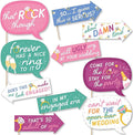 Photo Booth Props Kit for Engagement Party - 10-Piece Speech Bubble and Arrow Set, Premium Cardstock Photo Props with Assembly Sticks - Colorful