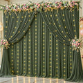 20 x 10ft Hunter Green Backdrop Curtains with Lights String Polyester Photo Backdrop Drapes Wrinkle Free Dark Green Long Curtain for Birthday Party Wedding Reception Baby Shower Ceremony-10 x 5ft x 4P