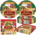 40Pcs Casino Birthday Party Decorations Las Vegas Disposable Tableware Casino Themed Plates and Napkins for 20 Guests Poker Card Birthday Party Decorations
