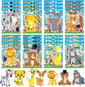 24 Sheets Safari Animals Make a Face Sticker Sheets for Kids Todders Activities, Make Your Own Stickers for Kids Birthday Party Favor Supplies Craft