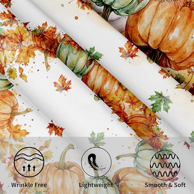 Fall Tablecloth Round 60 Inch Thanksgiving Autumn Harvest Orange Pumpkin Outdoor Table Cloth Maple Leaf Table Cover for Kitchen Dinner Room Holiday Party Outdoor Home Fall Decor