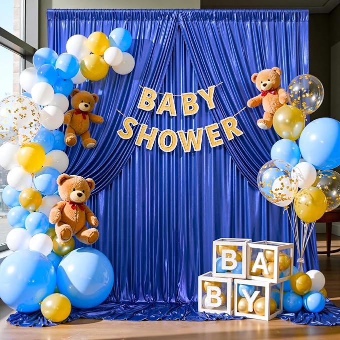 40x10 Wrinkle Free Royal Blue Sequin Backdrop Curtain for Parties-Thick Not Fall-Off Glitter Backdrop Drapes-8 Panels 5x10ft Shimmer Photo Back Drop Cloth for Wedding Birthday Photography Background