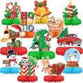 Christmas Party Decorations: Festive Christmas Honeycomb Centerpieces, Santa & Snowman Table Toppers - for Classroom, Winter Birthdays & Holiday Party Supplies