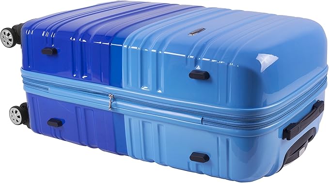 Rockland Melbourne Hardside 2 Piece Expandable Spinner Wheel Luggage Set, (20"/28"), Two Tone Blue