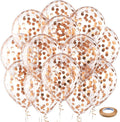 Bezente Rose Gold Confetti Latex Balloons - 60 Pack 12 inch Helium Rose Gold Confetti Balloons for Wedding Birthday Anniversary Bridal Shower Party Decorations