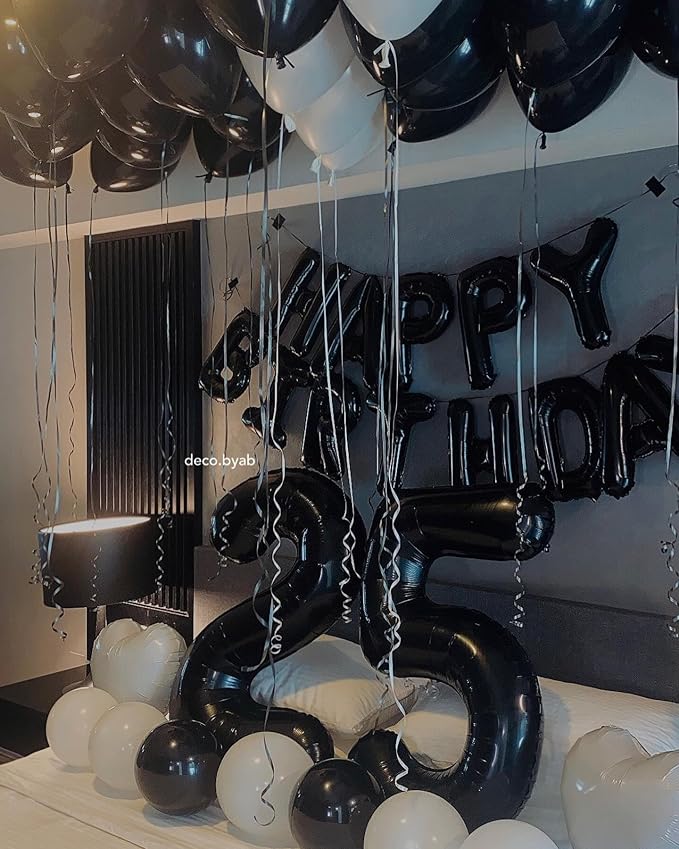 Black Number 6 Balloon 40 Inch, 6 Balloon Number, 6th Birthday Decorations, Black Party Supplies for Boys Girls