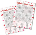 30 Players Valentine's Party Games for Adults Family Office Large Groups, Valentine Parties Word Search Game Card with Answer Key, Valentines Day Classroom Activities Party Favor (Valentines Search)