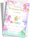 6th Birthday Party Invitations, 20-Count Magical Day Birthday Party Invites With Envelopes-HBYQK-B11