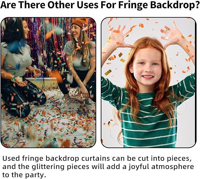 Thanksgiving Decorations Orange Streamers Fringe Backdrop 3.3x8.2ft, 2 Pack Foil Fringe Curtains for Basketball Birthday Party Decorations, Wall Door Decor Tinsel Backdrop for Halloween Bachelorette