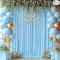 8x10FT Baby Blue Backdrop Curtains for Wedding Parties, Wrinkle Free Polyester Photography Backdrop Drapes for Baby Bridal Shower Birthday Parties Stage Background Stand Decorations 4x10ft,2 Panels