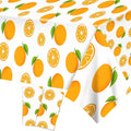 2-Pack Orange Party Tablecover Fruit Orange Pattern Plastic Tablecloths – 54 x 87 Inch Little Cutie Disposable Waterproof Table Covers for Summer Parties, Picnics, Kitchen & Dining Decor