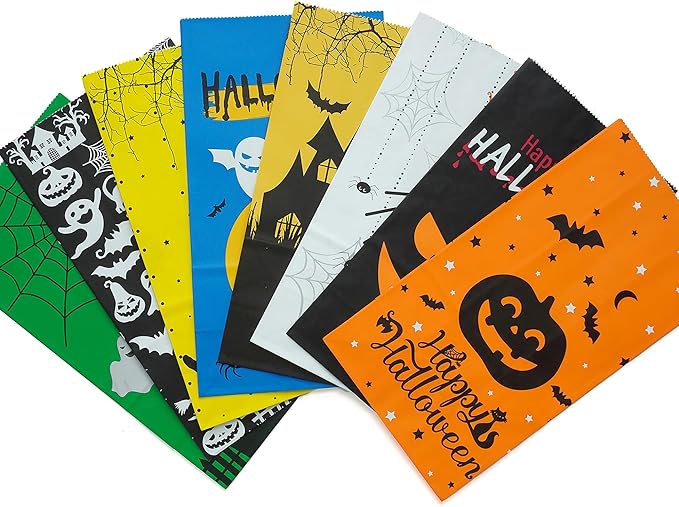 Artseen 20 pcs Paper Bags Party Favors Bags Goody Bag for Kids Party (5.1 X 3.1 X 9.4 inches). (Halloween Set)