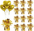 Aluminum Foil Balloon Weights for Parties (12 pcs) - 0.31lb (140g) Each - Premium Balloon Anchors for Birthday, Wedding, Dinner, Indoor & Outdoor Decorations(Gold 12pcs)