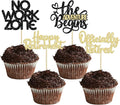 24Pcs Happy Retirement Cupcake Toppers Officially Retired Cake Toppers No Work Zone Adventure Begins Cupcake Picks Retirement Theme Farewell Birthday Party Decorations Supplies Black Gold