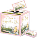 Winnie Baby Shower Decorations-The Pooh Baby Shower Games-Winnie Party Decorations-Baby Name Suggestion Cards with Box Name Suggestion Cards,Pink