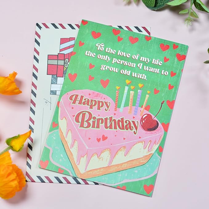 Birthday Card for Wife, Wife Birthday Card from Husband with Seal and Envelope, Gifts from Husband