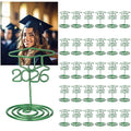 Rtteri 30 Pcs 2026 Grad Cap Graduation Picture Display 2 Inch Green Photo Holders for Centerpieces Graduation Table Number Holders Card Stands for Class of 2026 Grad Party Supplies