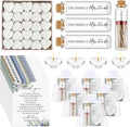 Wovnet 50 Sets Wedding Party Favors for Guests Bulk Including Heart Shaped Candles and Empty Matches Jars with Cork Top Thank You Cards and Organza Bags for Wedding Bridal Shower Party (Blue Flower)