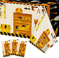 3 Packs Tool Theme Plastic Tablecloths Decoration Waterproof Rectangle Cute Tool TableCover Design with Hard Hat, Nuts, Bolts, Ladders, Spade Patterns for Kids Boys Birthday Party Supplies