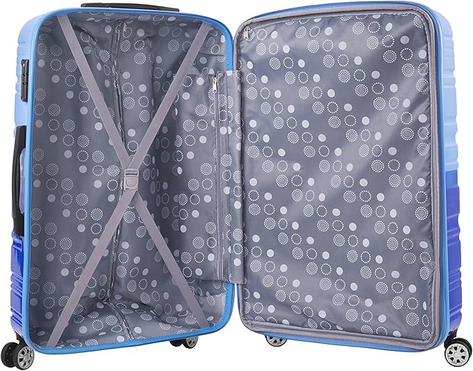 Rockland Melbourne Hardside 2 Piece Expandable Spinner Wheel Luggage Set, (20"/28"), Two Tone Blue