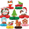 Merry Christmas Party Decorations Bundle - Includes Festive Christmas Honeycomb Centerpieces ，Santa Claus Snowman Table Toppers, Perfect for Classroom Decor, Christmas & Winter Birthday Party Supplies