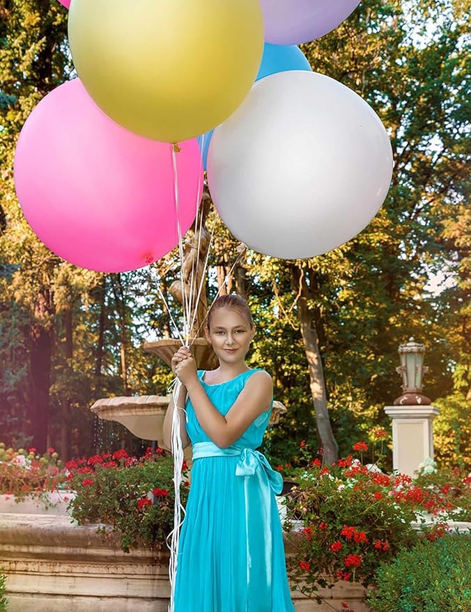 KALOR 36 Inch Giant Pink Balloons, 6 Pack Large Round Pink Latex Balloons for Anniversary, Birthday, Christmas, Wedding, Baby Shower Party Decorations