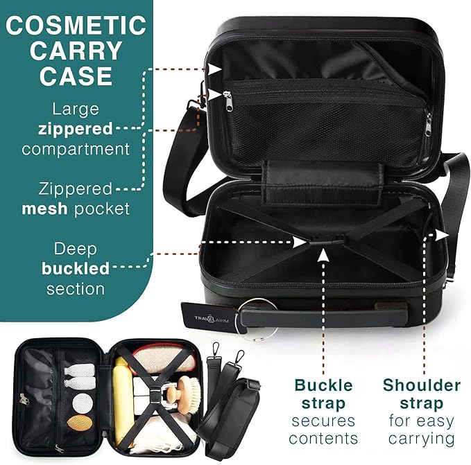 TRAVELARIM Luggage Sets, Suitcases with Wheels Spinner, Durable Hard Shell Suitcase Set, Expandable Travel Suitcase, 3 Piece Set (20"/24") Suitcase, Jet Black