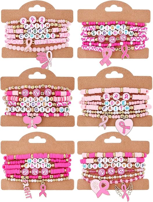 Cooluckday 36 Pcs Holiday Heishi Surfer Bracelets for Women Bulk Easter Mother's Day Christmas St. Patrick's Day Mardi Gras Bracelet Stackable Stretch Friendship Bracelets Set