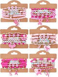 Cooluckday 36 Pcs Holiday Heishi Surfer Bracelets for Women Bulk Easter Mother's Day Christmas St. Patrick's Day Mardi Gras Bracelet Stackable Stretch Friendship Bracelets Set