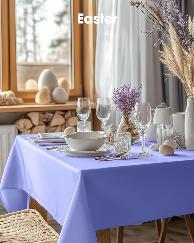 Pureegg Premium Use and Throw Table Covers 10 Pack 54x108 Inch Black for Rectangular Tables, Lavender