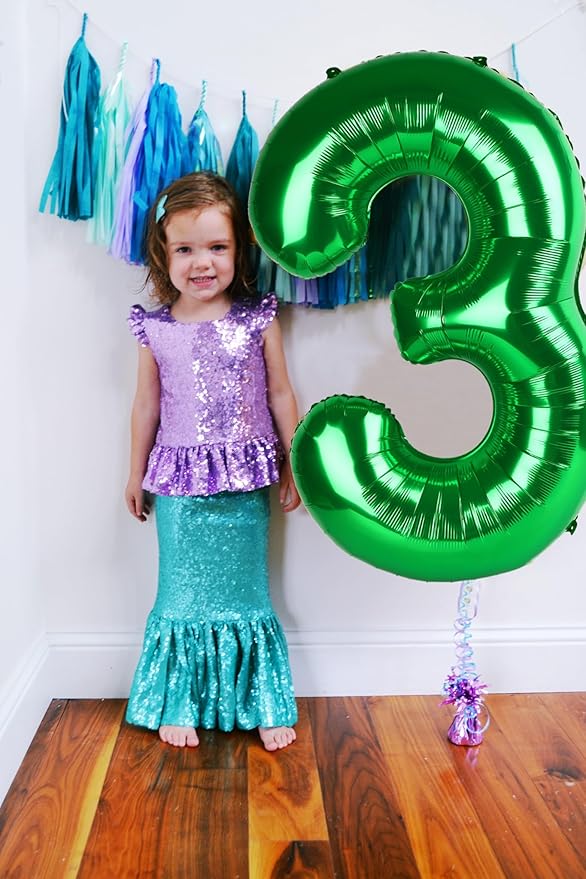 Balloon Numbers 40 Inch 5 Ballon for 5th Birthday Decorations, 15 25 35 50 Big Dark Green Number Balloons for Wedding Photo Shoot Party Decor