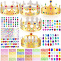 Gold Paper Crowns, Diy Birthday King Crowns Craft to Decorate, Paper Prince Princess Crown Hats for School Classroom