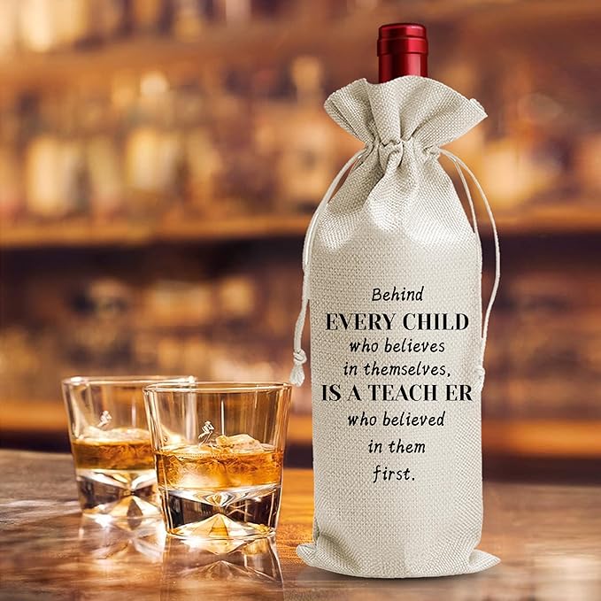 Teacher Wine Bag - Appreciation & Thank You Gift for Teachers & Coworkers