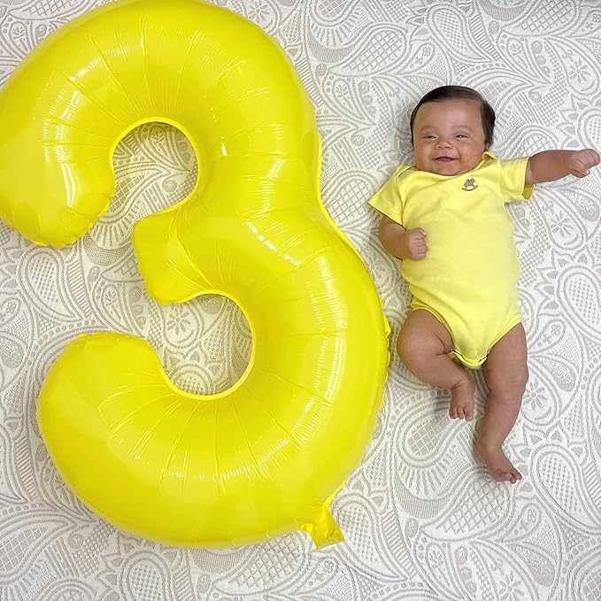 Yellow Number 0 Balloon 40 Inch, 0 Balloon Number for 10th 20th 30th 40th 50th 60th Birthday Decorations, Yellow Party Supplies