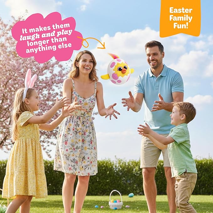 Move2Play, Easter Egg Toss Kids Game | Easter Basket Stuffer & Gift for Kids Ages 3-8+ | Hilarious Indoor/Outdoor Game | Fun Easter Toy for Toddlers, Boys & Girls