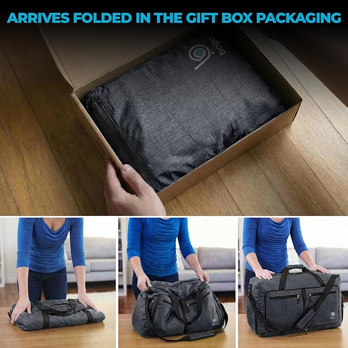 Bago Extra Large Duffle Bag for Travel Women & Men. Durable, Lightweight, Foldable Travel Duffel Bags For Traveling Women. 140L Duffle Bags Use As a Weekender Bag with Shoe Compartment, Checked Duffel