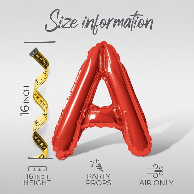 Letter Balloons - HAPPY RETIREMENT 16" Inch Alphabet Letters Foil Mylar Balloon Retirement Party Balloon Banner (Red)