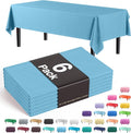 Exquisite Party Solids 6-Pack Premium Plastic Tablecloth 54in. x 108in. Rectangle Plastic Table Cover - Sky Blue