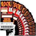 Rockstar Birthday Invitation Ticket, Rock Star Birthday Invitation for Teen Adult, 20 Pop Star Ticket With Envelopes, 3.5 x 8" Double-Sided Fill In Birthday Party Personalized Invites Cards - Red