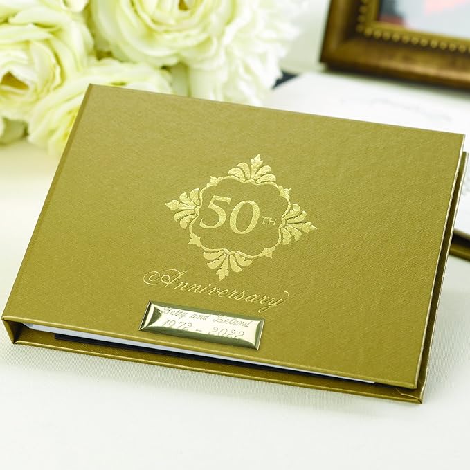 Hortense B. Hewitt Wedding Anniversary Guest Book, 50th Anniversary Flourish, 7.5" x 5.75"