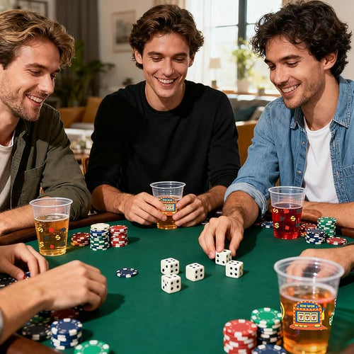 100 Pcs Casino Party Cups, 16 Oz Casino Plastic Cup Poker Clear Disposable Drinking Cups for Poker Game Night Themed Party Decoration Birthday Wedding Party Supplies