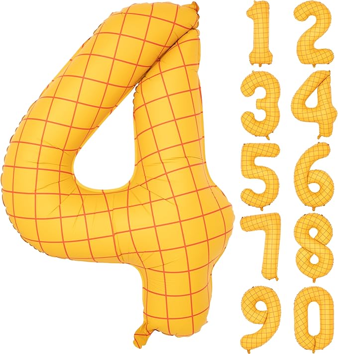 40 In Matte Yellow Number Balloons Helium Foil Mylar Balloon Birthday Party banquet Decoration Digital 4
