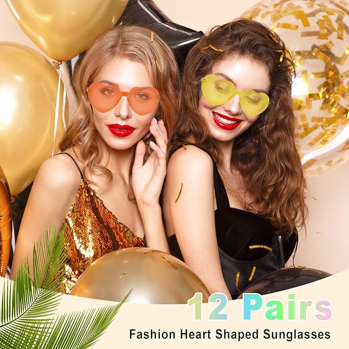 Heart Sunglasses 12/18/24 Pcs Heart Shaped Glasses for Women Cute Funny Party Glasses Party Favors Accessories