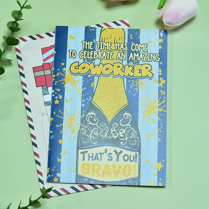 Coworker Birthday Card, Birthday Card for coworker with Seal and Envelope, Coworkers Birthday Gifts