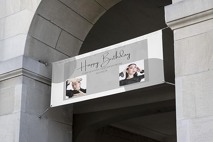 Custom Happy Birthday Vinyl Banner Sign, Personalized Party Backdrop, Gift, and Decoration - From NiceMemoryLLC. (Style-11)